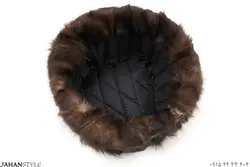 کلاه روسی خزدار قهوه‌ای تیره پوست طبیعی خرگوش