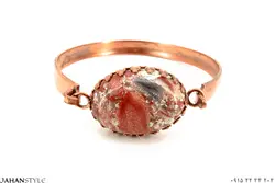 دستبند مسی دخترانه و زنانه نگین رنگی