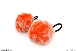 کش مو جفتی خزدار توپی نارنجی