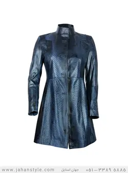 پالتو چرم طبیعی زنانه طرح پوست مار پیتون