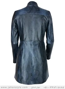 پالتو چرم طبیعی زنانه طرح پوست مار پیتون