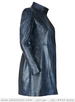 پالتو چرم طبیعی زنانه طرح پوست مار پیتون