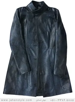 پالتو چرم طبیعی زنانه طرح پوست مار پیتون