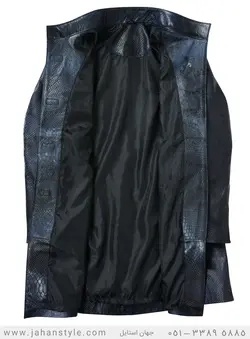 پالتو چرم طبیعی زنانه طرح پوست مار پیتون