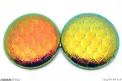 آینه کیفی دو طرفه روکش پولکی هفت رنگ