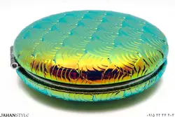 آینه کیفی دو طرفه روکش پولکی هفت رنگ