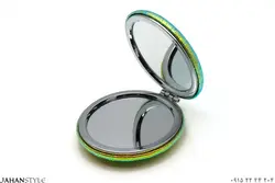 آینه کیفی دو طرفه روکش پولکی هفت رنگ