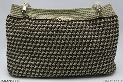 کیف مکرومه بافی دست بافت طرح کاملیا