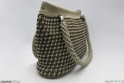 کیف مکرومه بافی دست بافت طرح کاملیا