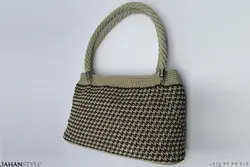 کیف مکرومه بافی دست بافت طرح کاملیا