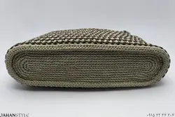 کیف مکرومه بافی دست بافت طرح کاملیا