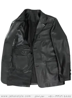 کت چرم طبیعی دو دکمه مردانه