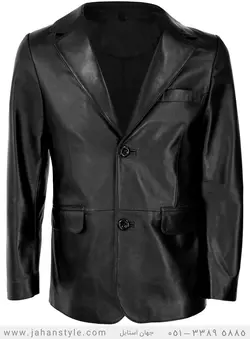 کت چرم طبیعی دو دکمه مردانه