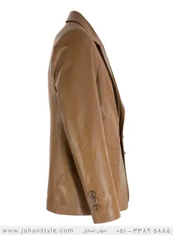 کت یک دکمه چرم طبیعی مردانه