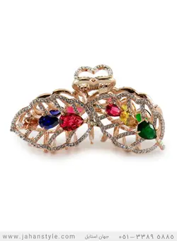 گل سر زنانه پشت مو طرح برگ