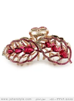 گل سر زنانه پشت مو طرح برگ