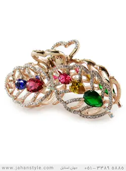 گل سر زنانه پشت مو طرح برگ