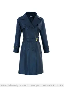 پالتو چرم طبیعی زنانه سرمه ای