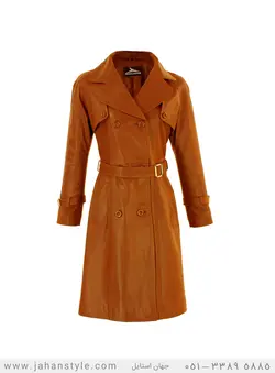 پالتو چرم طبیعی زنانه عسلی