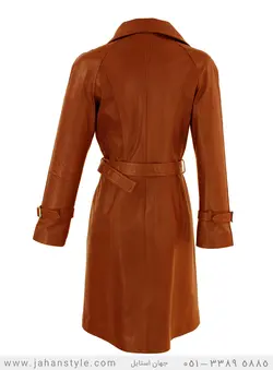 پالتو چرم طبیعی زنانه عسلی