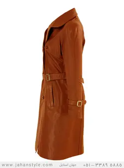 پالتو چرم طبیعی زنانه عسلی