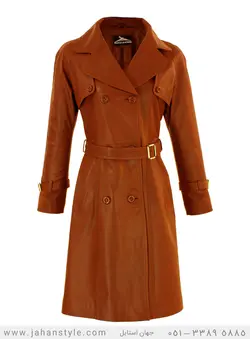 پالتو چرم طبیعی زنانه عسلی
