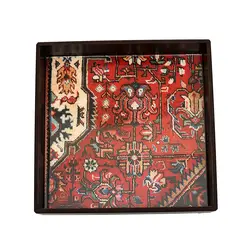 سینی مربع گلیم سایز 30*30 کد 1 - قلم فلزی