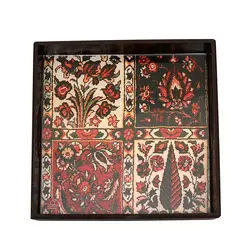 سینی مربع گلیم سایز 30*30 کد 2 - قلم فلزی