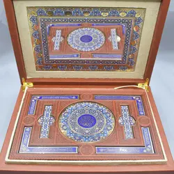 خرید و قیمت قرآن و جاقرآنی آینه دار نفیس طرح چرم | فروشگاه صافات