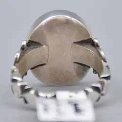 انگشتر عقیق کبود یمنی خطی 