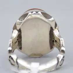 انگشتر عقیق یمنی خطی 