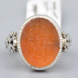 انگشتر عقیق یمنی خطی 