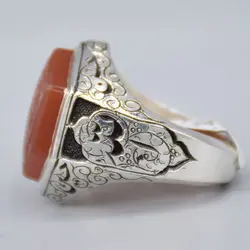 انگشتر عقیق یمنی خطی 