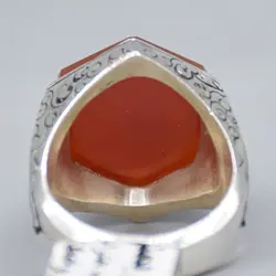 انگشتر عقیق یمنی خطی 