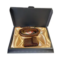 ست مردانه کمربند و جاسیگاری حصیری کد101144