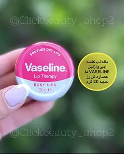 بالم لب کاسه ای وازلین عصاره گل رز vaseline