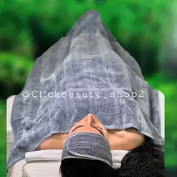 ست حوله و هدبند پاکسازی طوسی