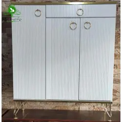 جاکفشی سه درب پایه فلزی مدل خطی | فروشگاه اینترنتی چوب چوب