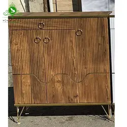 جاکفشی سه درب پایه فلزی مدل موج | فروشگاه اینترنتی چوب چوب