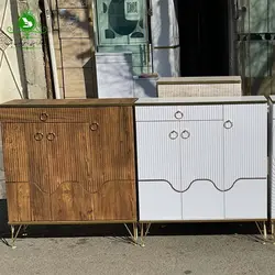 جاکفشی سه درب پایه فلزی مدل موج | فروشگاه اینترنتی چوب چوب