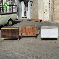 جاکفشی نیمکت مدل دو درب پایه فلزی | فروشگاه اینترنتی چوب چوب