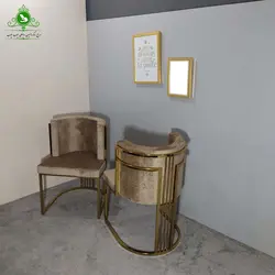 میز و صندلی ناهارخوری دو نفره مدل درنا طلایی