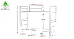 تخت خواب دو طبقه مدل شادی | فروشگاه اینترنتی چوب چوب
