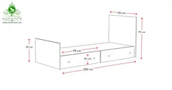 تخت خواب یک نفره دخترانه مدل اپل | فروشگاه اینترنتی چوب چوب