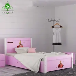 تخت خواب یک نفره دخترانه مدل ساغر | فروشگاه اینترنتی چوب چوب