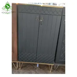 جاکفشی مدل دو درب لیزری پایه فلزی | فروشگاه اینترنتی چوب چوب