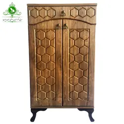 جاکفشی مدل دو درب هلالی شش گوش | فروشگاه اینترنتی چوب چوب