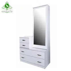 دراور چهار کشوی مدل L با قاب آینه | فروشگاه اینترنتی چوب چوب