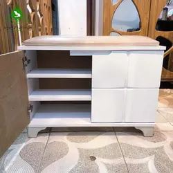 نیمکت جاکفشی دو درب پایه دار | فروشگاه اینترنتی چوب چوب