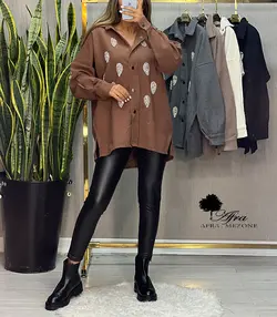 شومیز پاییزه سنگ دوزی طرح اشک کد 14001727